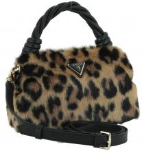 Guess Shaida Umhängetasche Top Handle Crossbody Leoprint Kunstfell