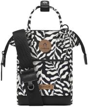 Cabaia Umhängetasche Nano Luanda schwarz Vegan weiße Blätter