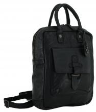 Lederrucksack schwarz Quinn Urban Poets Vintagelook Harbour 2nd