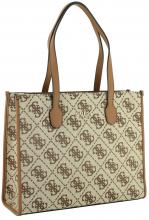 Shoppertasche Guess Silvana Latte Logo beige Jacquard