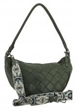 Harbour 2nd dunkelgrüne Knautschtasche Flechtoptik Maelia Leaf Fashion Lights