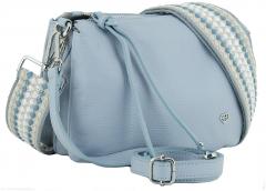 hellblaue Crossovertasche Italien Caleidos Leder dreigeteilt Azzurro
