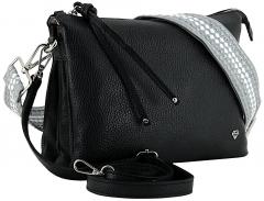 klassisch schwarze Caleidos Handtasche Leder Italien