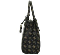 elegante Kurzgrifftasche Satchel Silia Aspresso Logo dunkelbraun