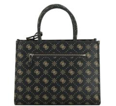 elegante Kurzgrifftasche Satchel Silia Aspresso Logo dunkelbraun