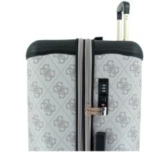 großer Reisekoffer Guess Berta Travel Wheeler L 77cm Dark Taupe Logo