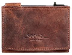 SecWal Kartenbörse mit Schieber Bull Cognac