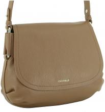 Crossovertasche mit Überschlag Leder Coccinelle Rebekka Cognac braun