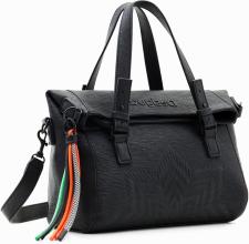 Henkeltasche schwarz Desigual Aquiles Loverty strukturiert Prägung