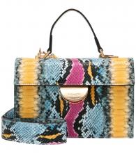 kleine Henkeltasche L.Credi Giselle Blau Schlangenoptik