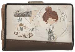 Geldbörse Anekke Sophia hellbeige Metallic Stickerei