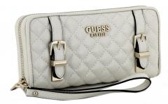 Portemonnaie hellbeige Steppnaht Zierschnalle Guess Adam Stone