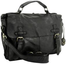 Aktentasche schwarz Vintage Harbour 2nd Ashton gewaschenes Leder