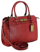 rote Guess Damenhenkeltasche Raffie Red Reptilienoptik