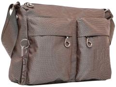 schimmernde Schultertasche Taupe MD20 Crossover Mandarina Duck