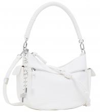 Desigual geräumige Hobotasche Ecru Logo Astana wollweiß