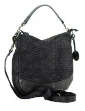 schwarze Schultertasche Wellenmuster Bella Harbour2nd Ash New Lines