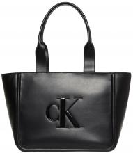 schwarze Calvin Klein Henkeltasche Medium Raised Tote CK
