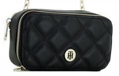 Honey Mini Chain Crossover Quilt gesteppte Abendtasche schwarz Tommy