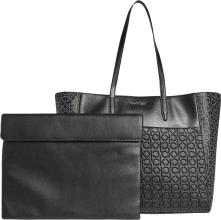 trendige Alltagstasche Calvin Klein Mono Mix Shopper Etui Laptop Logo schwarz