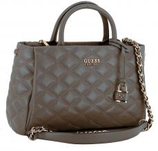 Henkeltasche Guess Tamsin Society Satchel Dark Taupe gesteppt