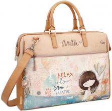 verspielte Businesstasche Anekke Mediterranean Tablet IPad Beige Bunt Metallcharme