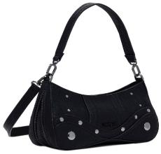 Desigual schwarz Alsacia Embro Patch Umhängetasche klein bestickt Nieten