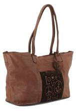 Svea New Lines Harbour Henkeltasche Rindsleder Cognac Anhänger