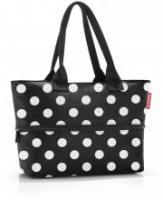 Reisenthel Shoppingtasche schwarz weiß Punkte Dots White