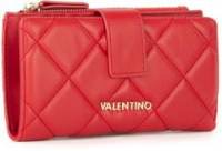 Brieftasche Steppnähte knallrot nachhaltig Valentino Ocarina Rosso