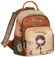 Anekke Mädchenrucksack Peace and Love Flowers Braun 