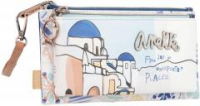zweifaches Etui Anekke Sunrise Mediterranean Printdesign Urlaubsland blaue Dächer