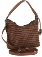 Beuteltasche Cathrin geflochten Cognac braun Leder Harbour 2nd