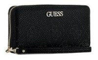 Damenbrieftasche Guess Amara Blck schwarz 4G-Logo Lochmuster