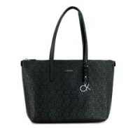 geprägte Henkeltasche Calvin Klein Shopper CK Must Monogramm schwarz