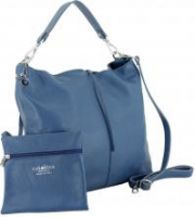 Caleidos Jeansblau italienische Handtasche Echtleder