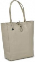 Henkeltasche Damen Caleidos Leder Beige Logoanhänger