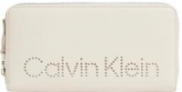 Zipbörse Calvin Klein Set Wallet Large Sand Beige Perforierung RFID