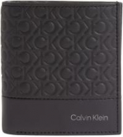 Calvin Klein Hochformat Börse Herren Subtile Mono Trifold CC Coin Black Mono matt