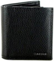 Calvin Klein Trifold Männerbörse Minimalism schwarz Leder