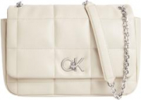 Calvin Klein Überschlagtasche Stoney Beige Re-Lock Quilt Shoulder Bag