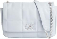 geräumige Damentasche mit Überschlag Calvin Klein Re-Lock Quilt Pearl Blue