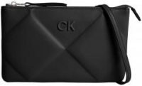 ungewöhliche Abendtasche zweigeteilt schwarz Re-Lock Calvin Klein 