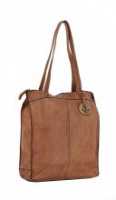 Leder Tragetasche Harbour2nd Franka Backpack Used Look Cognac Anhänger