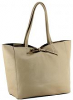 Caleidos Camel Ledertasche genarbt Metallcharme Shopping