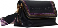 Crossovertasche mit Farbstickerei Desigual Pol Green Venecia Black