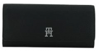 großes Portemonnaie schwarz Überschlag Tommy Hilfiger TH Emblem 