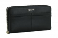Brieftasche Iconic Tommy Hilfiger Large zip around Geldbörse Black