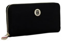 Ziparound Börse Tommy Hilfiger Poppy ST Large ZA Wallet Black Nylon