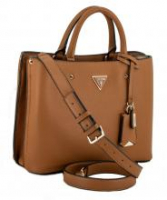 Guess Kurzgrifftasche Meridian Girlfriend Satchel Cognac Ziernieten